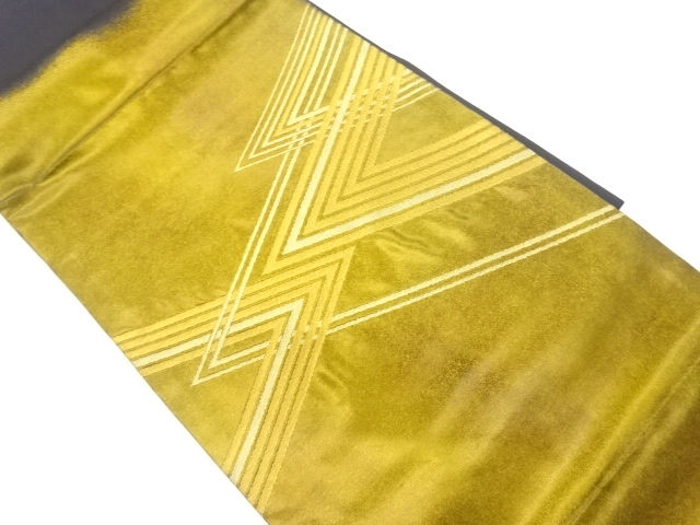 引箔菱模様織出し名古屋帯